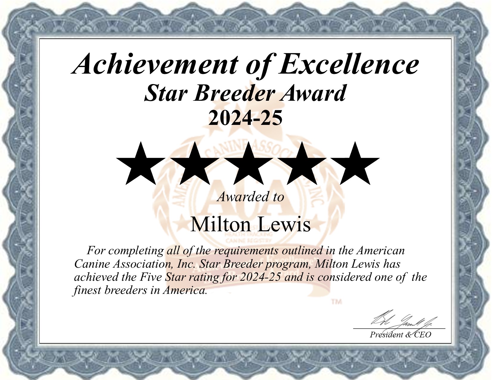 Milton, Lewis, dog, breeder, star, certificate, Milton-Lewis, Newport, NE, Nebraska, puppy, dog, kennels, mill, puppymill, usda, 5-star, aca, ica, registered, Miniature Bernedoodle